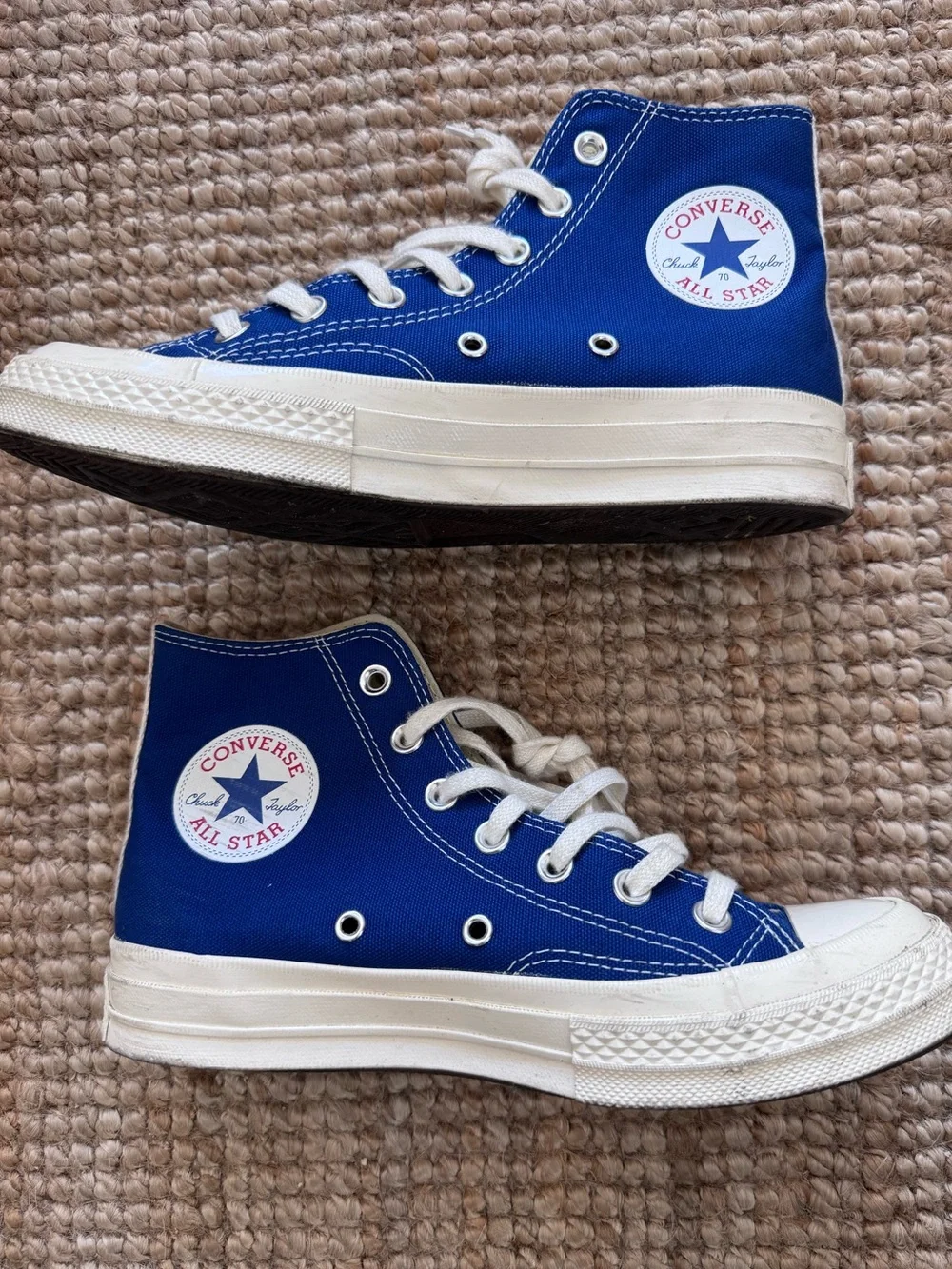 CDG Play Converse All Star ‘70 Hi in Blue Quartz/Egret/Black with box M5.5 W 7.5